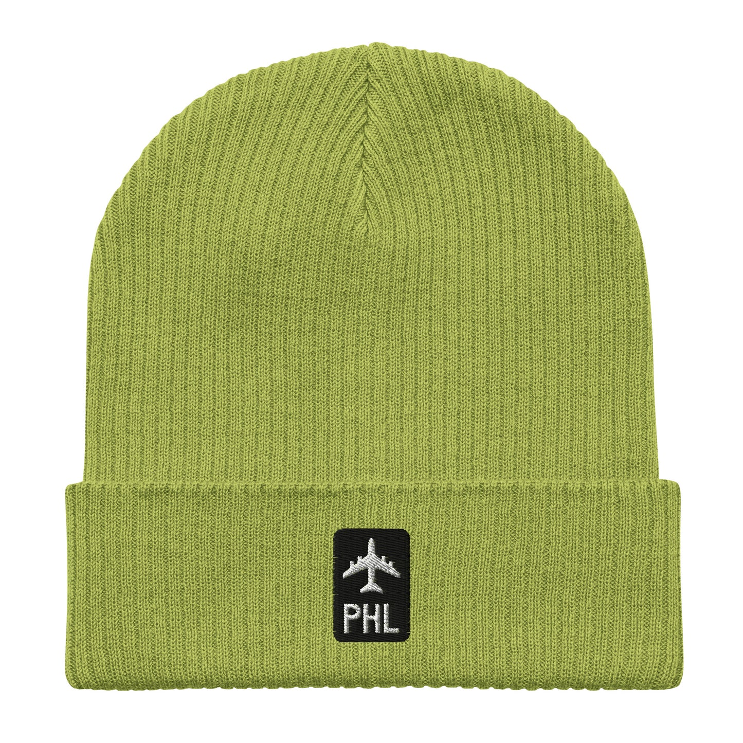 Jetliner Organic Ribbed Beanie • Black/White • PHL Philadelphia Souvenir • YHM Designs - Image 07