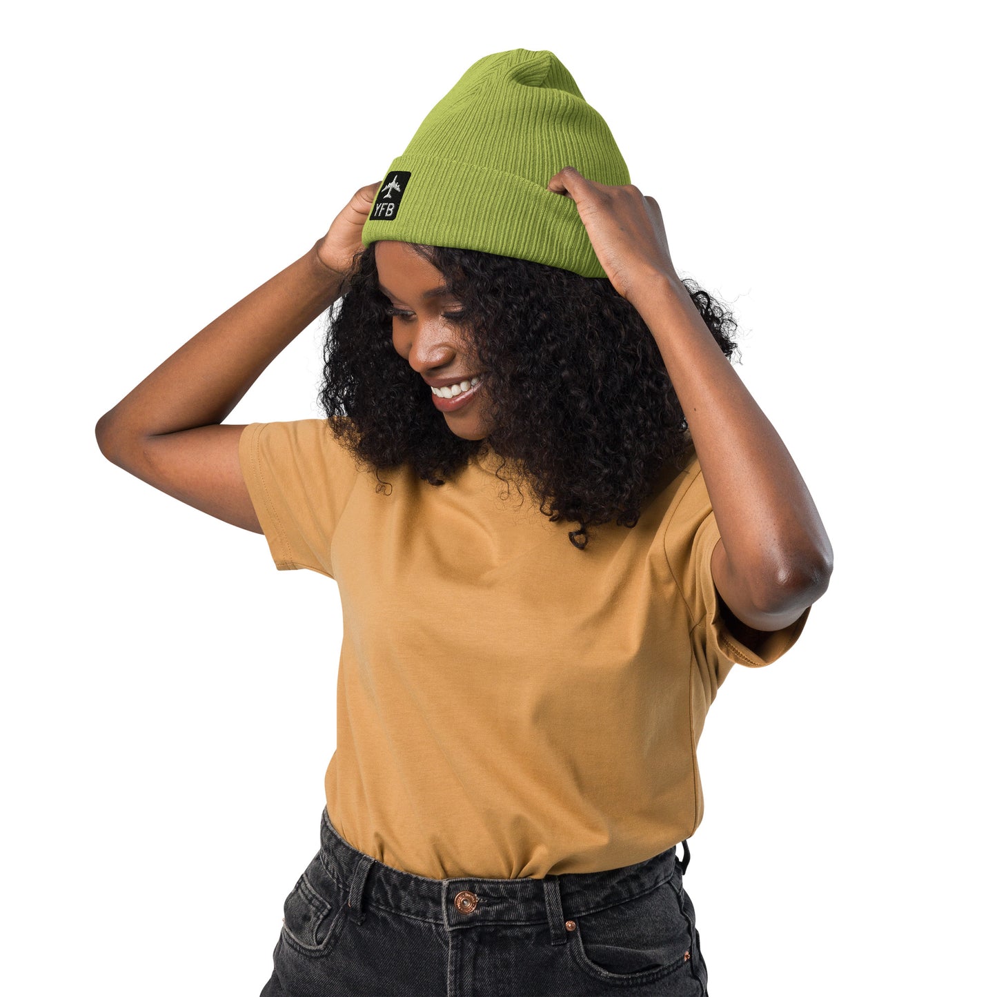 Jetliner Organic Ribbed Beanie • Black/White • YFB Iqaluit • YHM Designs - Image 05