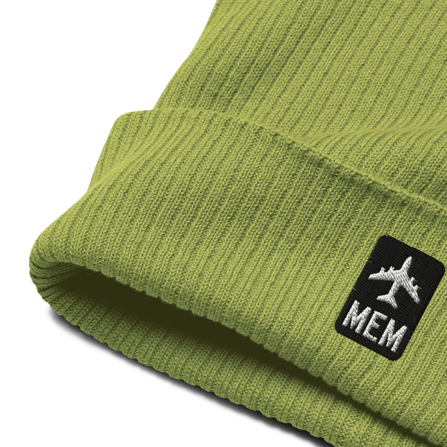Jetliner Organic Ribbed Beanie • Black/White • MEM Memphis • YHM Designs - Image 03