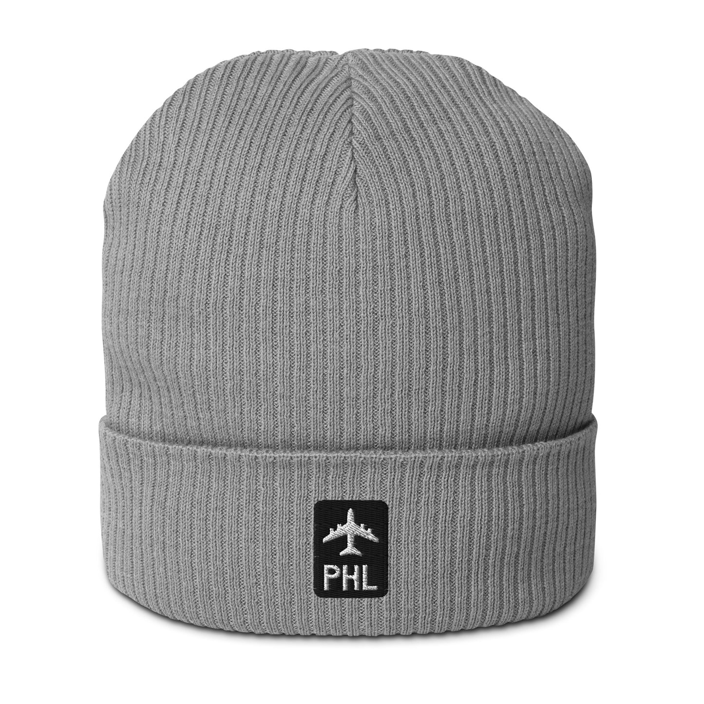Jetliner Organic Ribbed Beanie • Black/White • PHL Philadelphia Souvenir • YHM Designs - Image 11