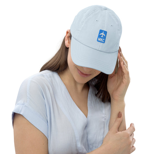 Jetliner Pastel Baseball Cap • Blue • MKC Kansas City Souvenir • YHM Designs - Image 02