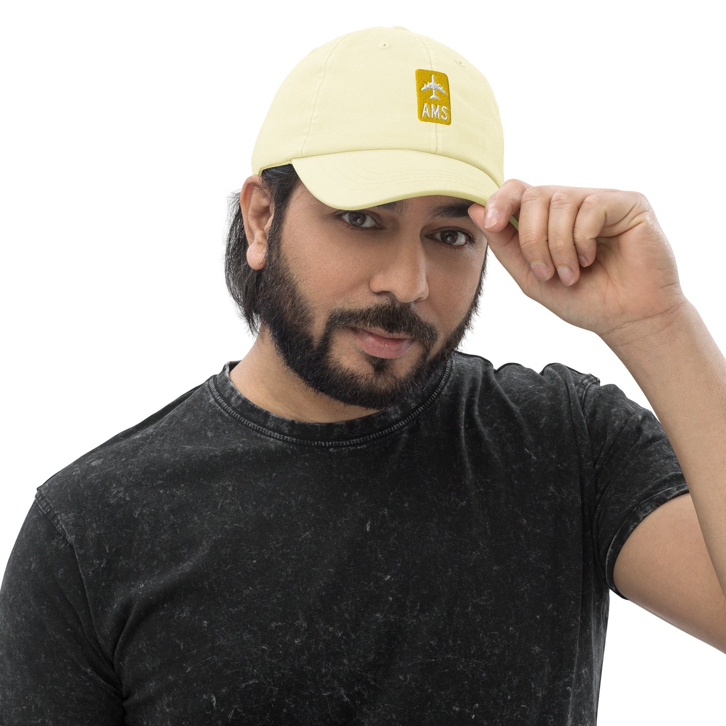 Jetliner Pastel Baseball Cap • Yellow • AMS Amsterdam • YHM Designs - Image 04