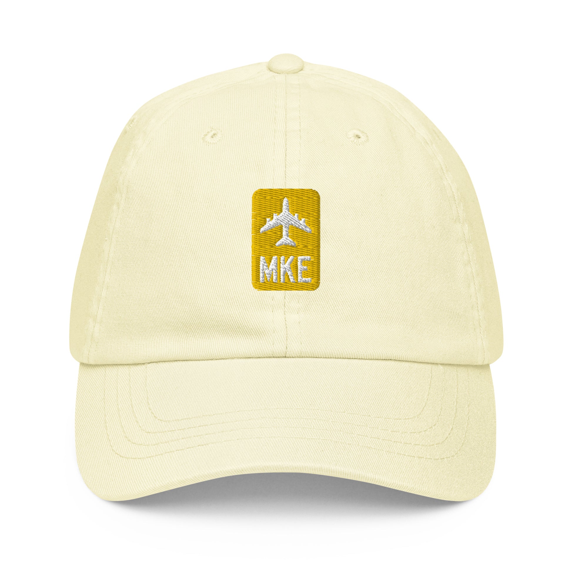 Jetliner Pastel Baseball Cap • Yellow • MKE Milwaukee Souvenir • YHM Designs - Image 07