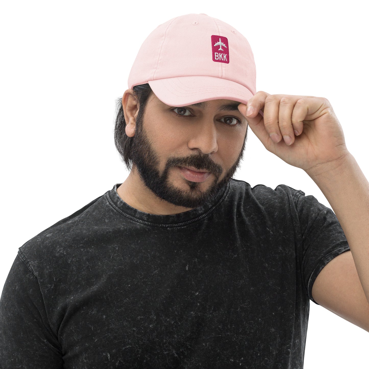 Jetliner Pastel Baseball Cap • Pink • BKK Bangkok Souvenir • YHM Designs - Image 04