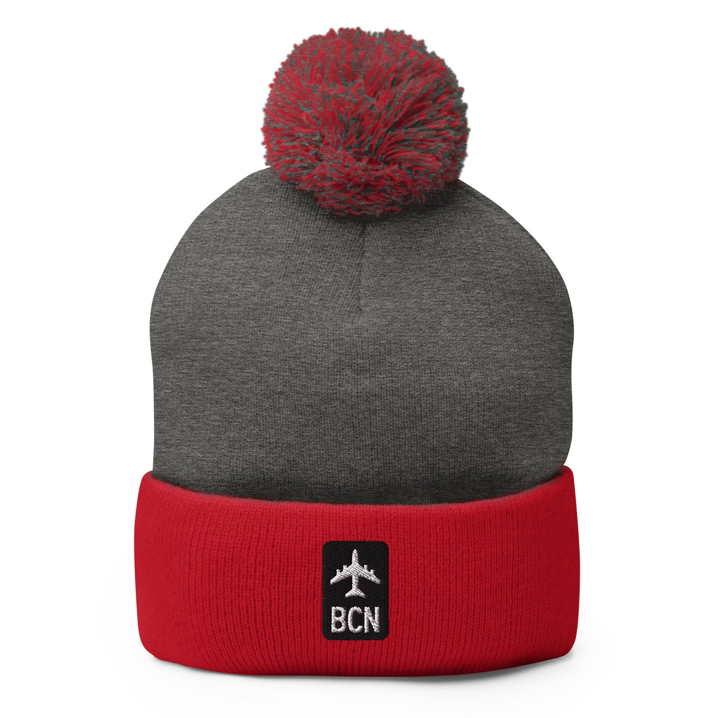 Jetliner Pom-Pom Beanie • Black/White • BCN Barcelona • YHM Designs - Image 01