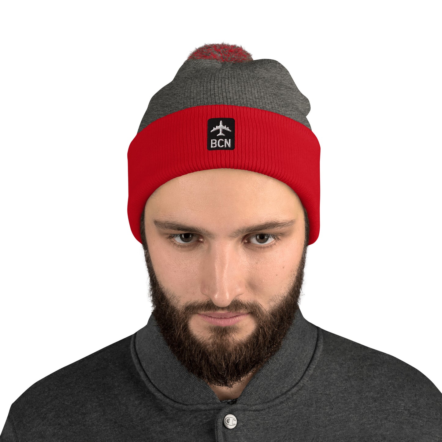 Jetliner Pom-Pom Beanie • Black/White • BCN Barcelona • YHM Designs - Image 06