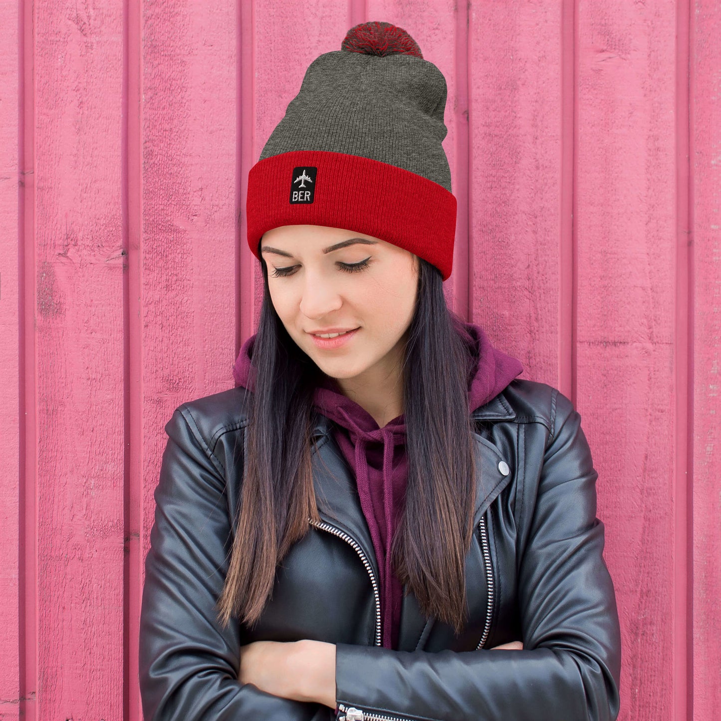 Jetliner Pom-Pom Beanie • Black/White • BER Berlin • YHM Designs - Image 04