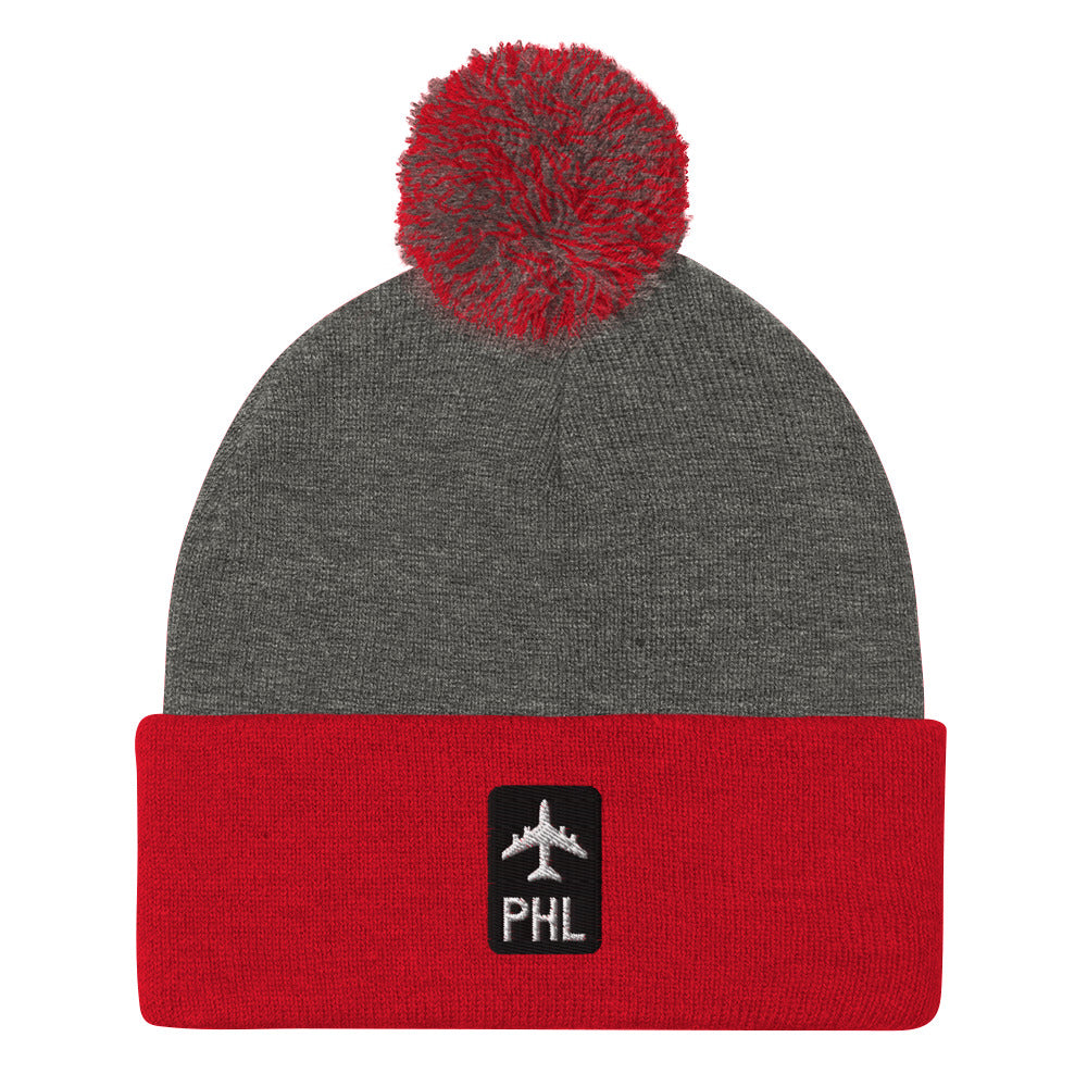 Jetliner Pom-Pom Beanie • Black/White • PHL Philadelphia Souvenir • YHM Designs - Image 07