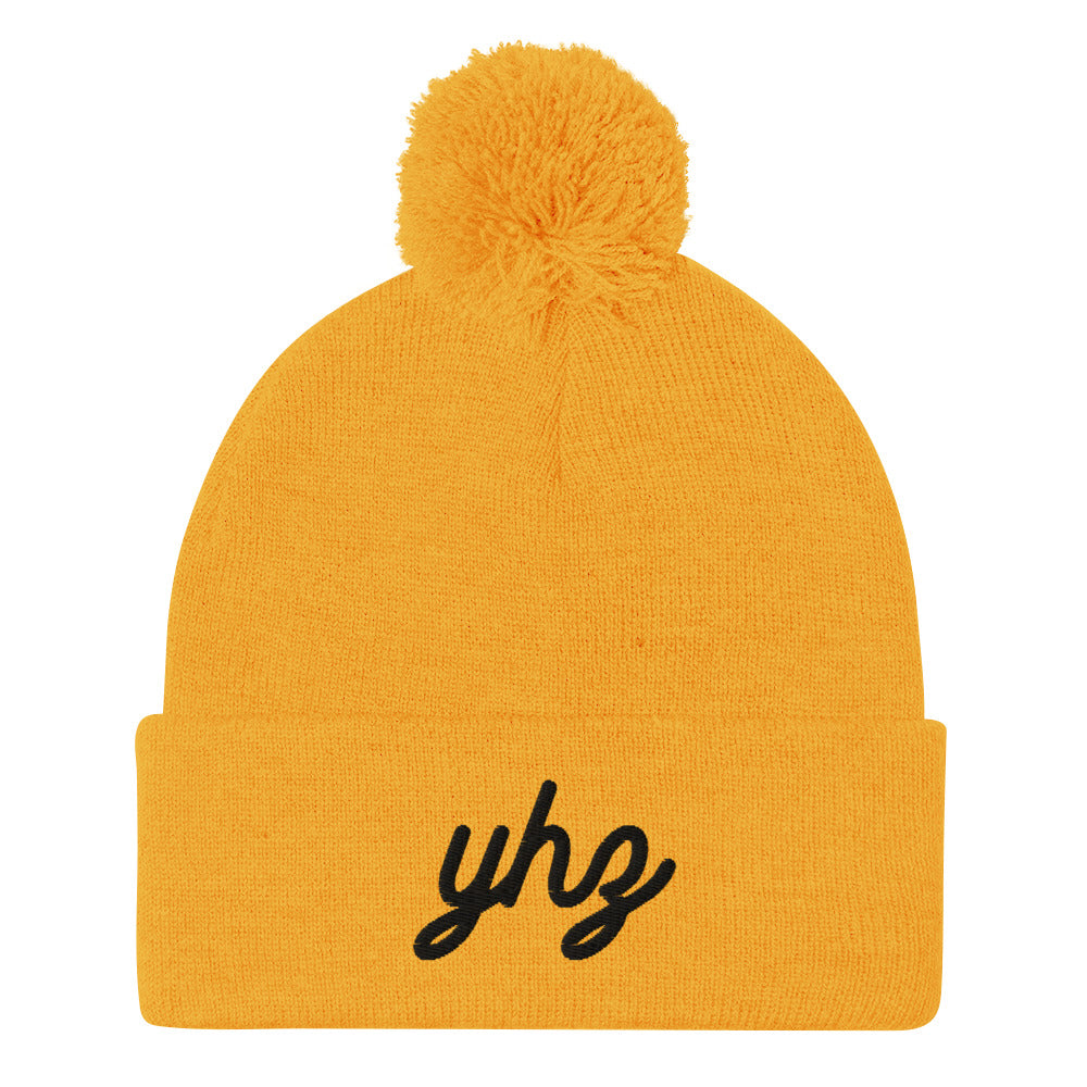 Vintage Script Pom-Pom Beanie • YHZ Halifax • YHM Designs - Image 05