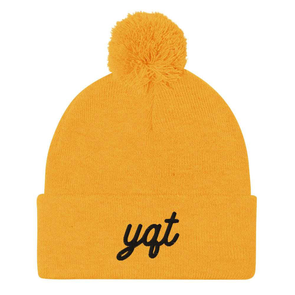 Vintage Script Pom-Pom Beanie • YQT Thunder Bay • YHM Designs - Image 05