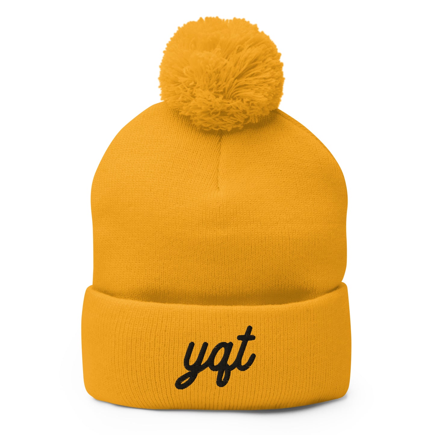 Vintage Script Pom-Pom Beanie • YQT Thunder Bay • YHM Designs - Image 04