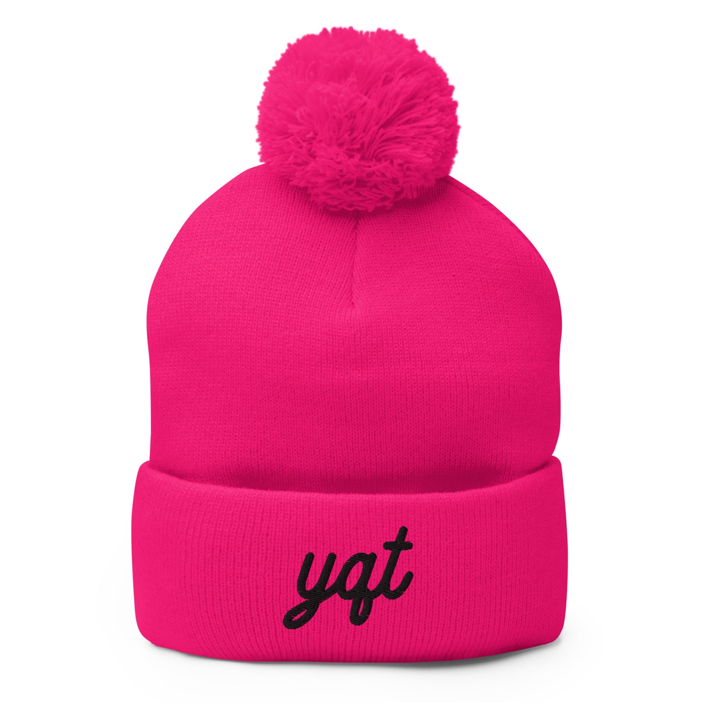 Vintage Script Pom-Pom Beanie • YQT Thunder Bay • YHM Designs - Image 03