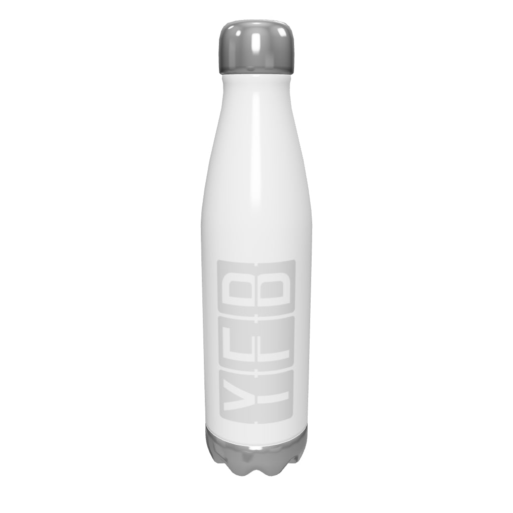 yfb-iqaluit-airport-code-water-bottle-with-split-flap-display-design-in-grey