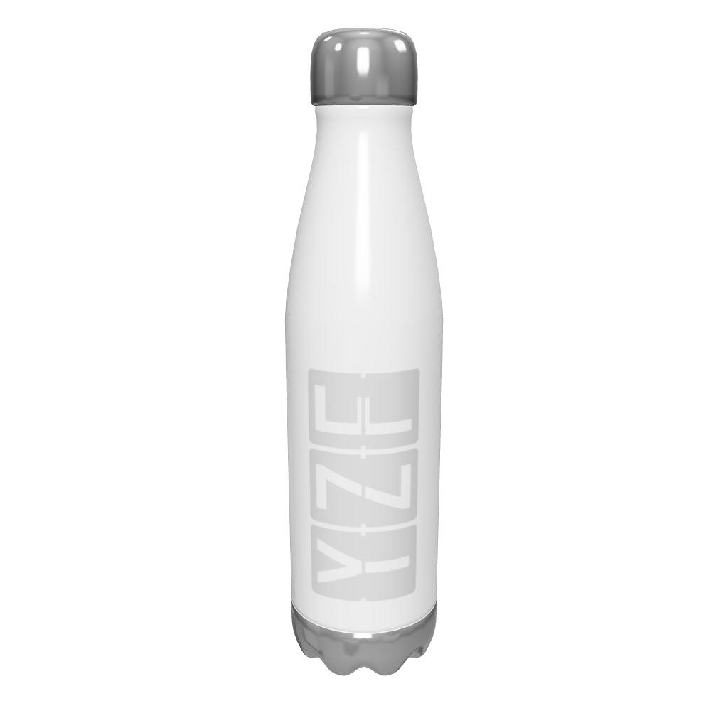 yzf-yellowknife-airport-code-water-bottle-with-split-flap-display-design-in-grey