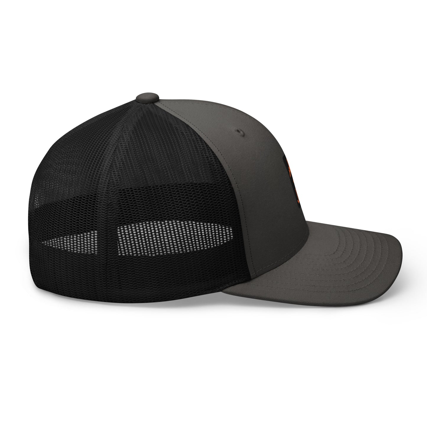 Retro Jetliner Trucker Hat • Black and Orange • JNB Johannesburg • YHM Designs - Image 08