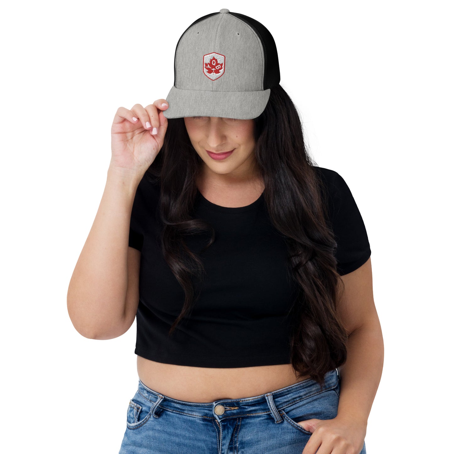 Maple Leaf Trucker Hat - Red/White • YQB Quebec City • YHM Designs - Image 05