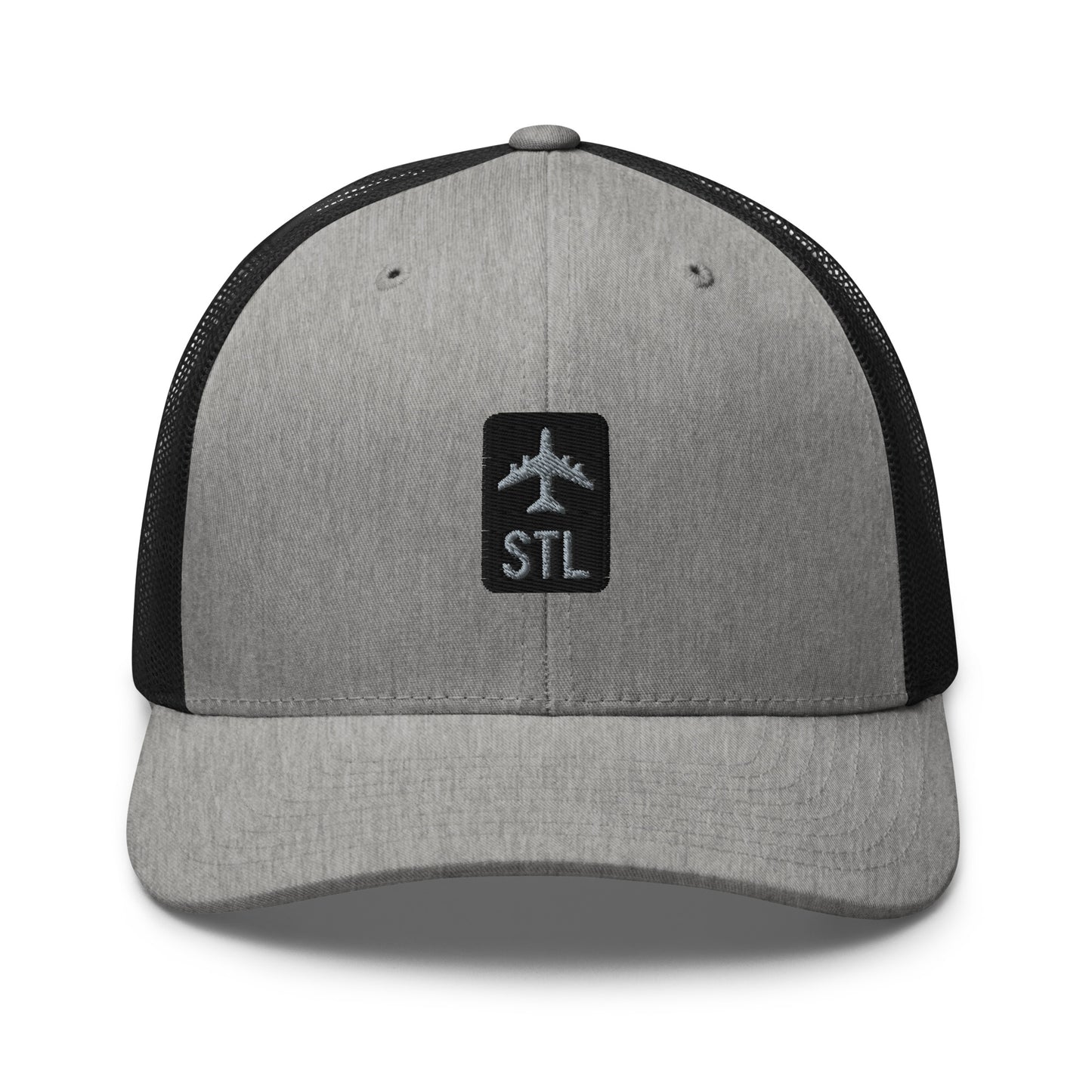 Retro Jetliner Trucker Hat • Black and Grey • STL St. Louis • YHM Designs - Image 05