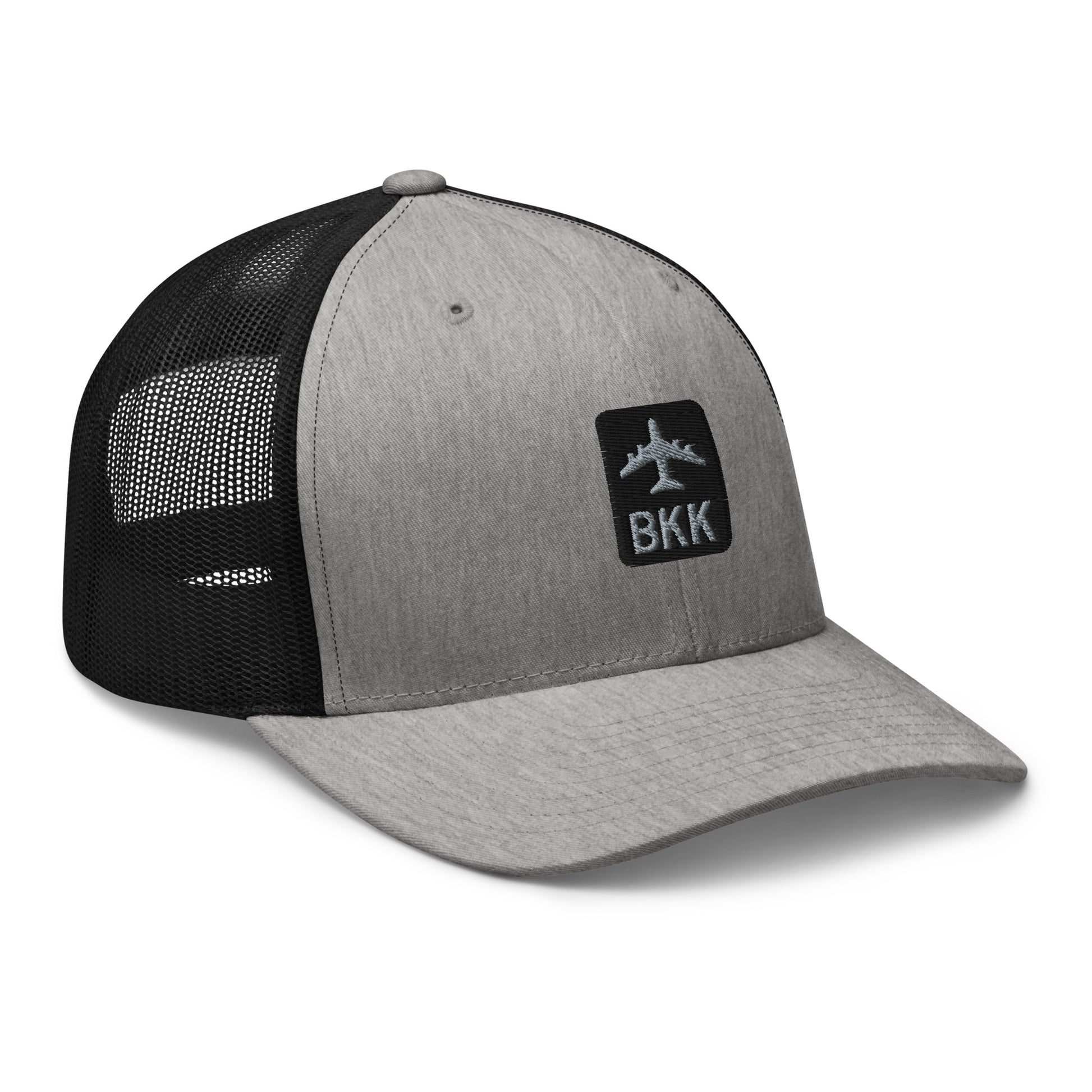 Retro Jetliner Trucker Hat • Black and Grey • BKK Bangkok Souvenir • YHM Designs - Image 09