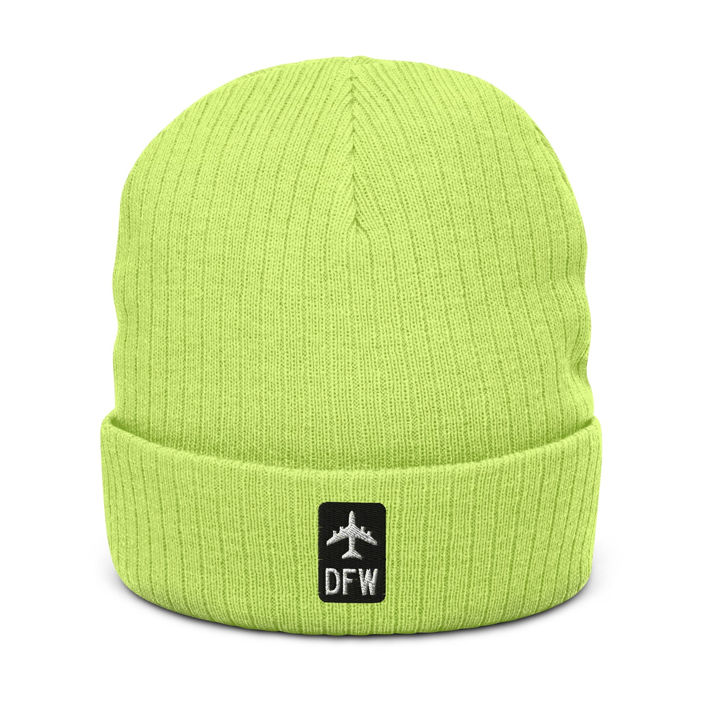 Jetliner Ribbed Knit Beanie • Black/White • DFW Dallas • YHM Designs - Image 11