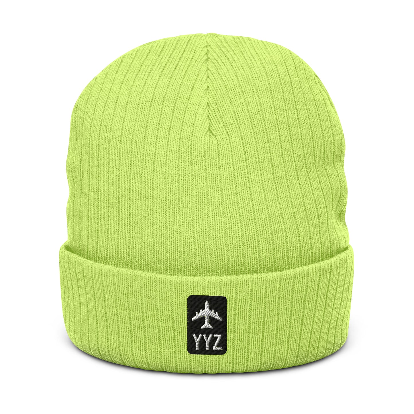 Jetliner Ribbed Knit Beanie • Black/White • YYZ Toronto • YHM Designs - Image 11