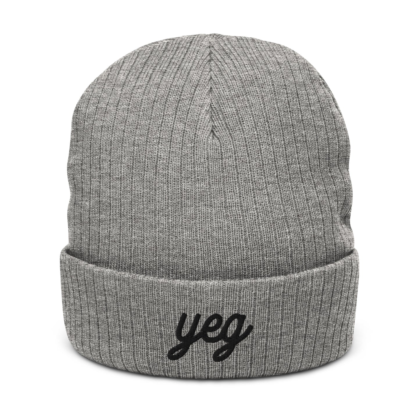 Vintage Script Recycled Cuffed Beanie • YEG Edmonton • YHM Designs - Image 03