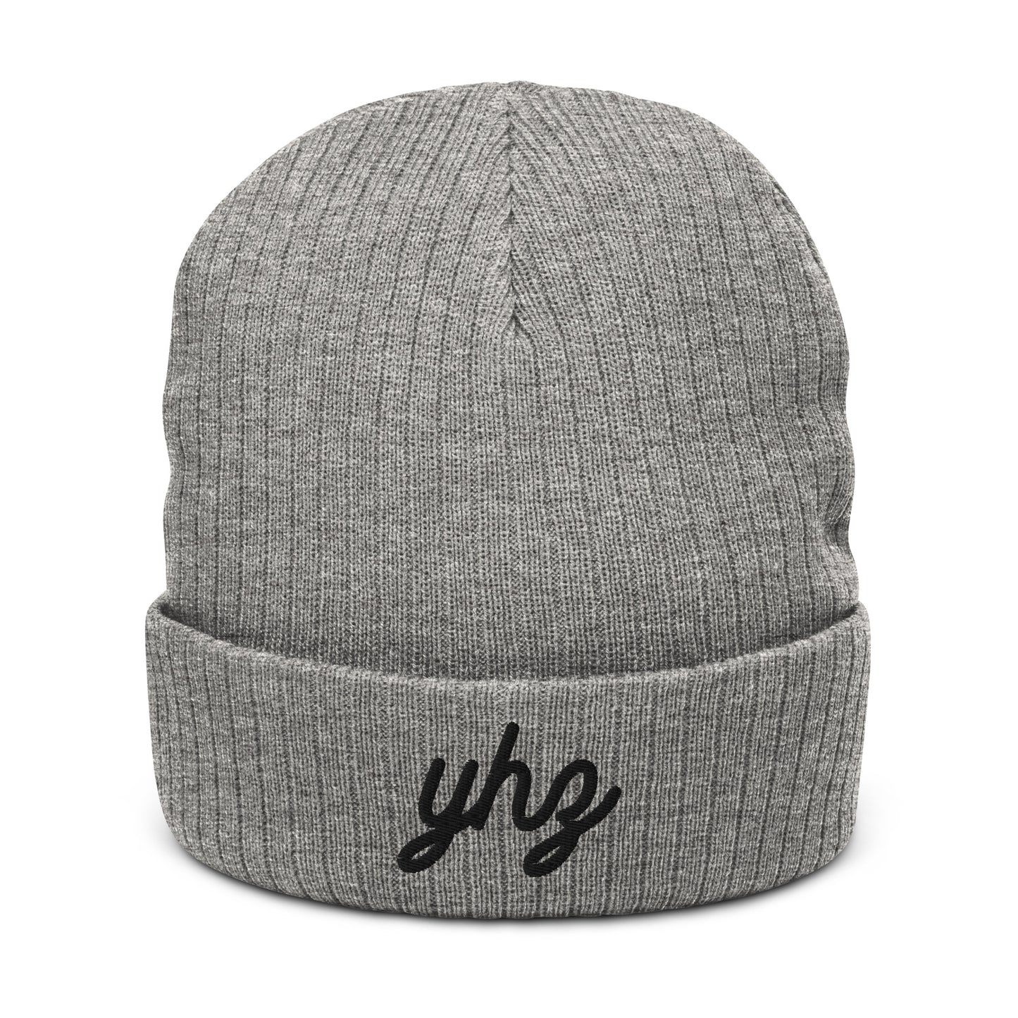 Vintage Script Recycled Cuffed Beanie • YHZ Halifax • YHM Designs - Image 03