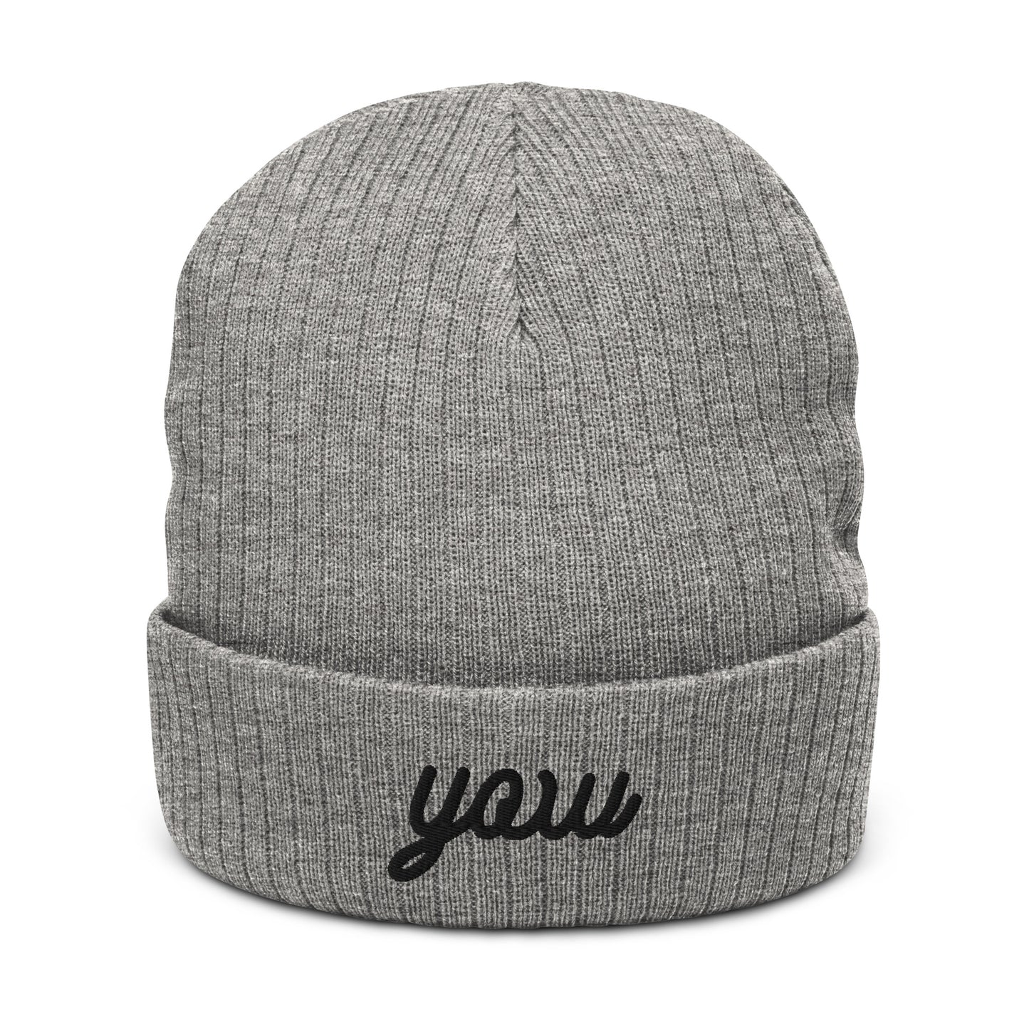 Vintage Script Recycled Cuffed Beanie • YOW Ottawa • YHM Designs - Image 02