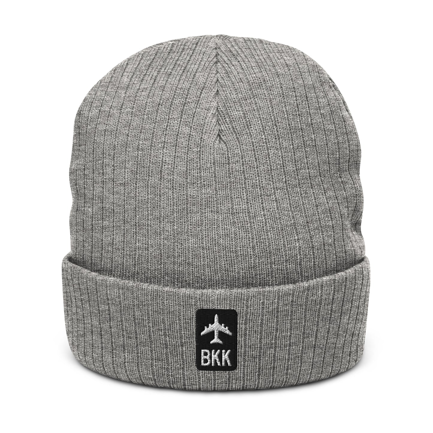 Jetliner Ribbed Knit Beanie • Black/White • BKK Bangkok • YHM Designs - Image 09