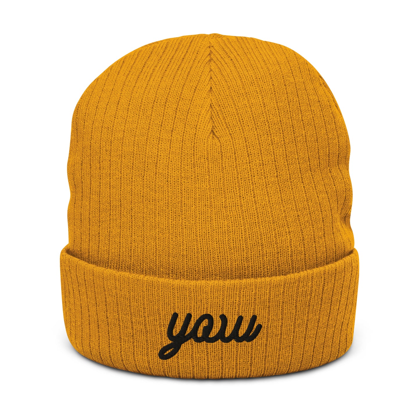Vintage Script Recycled Cuffed Beanie • YOW Ottawa • YHM Designs - Image 03