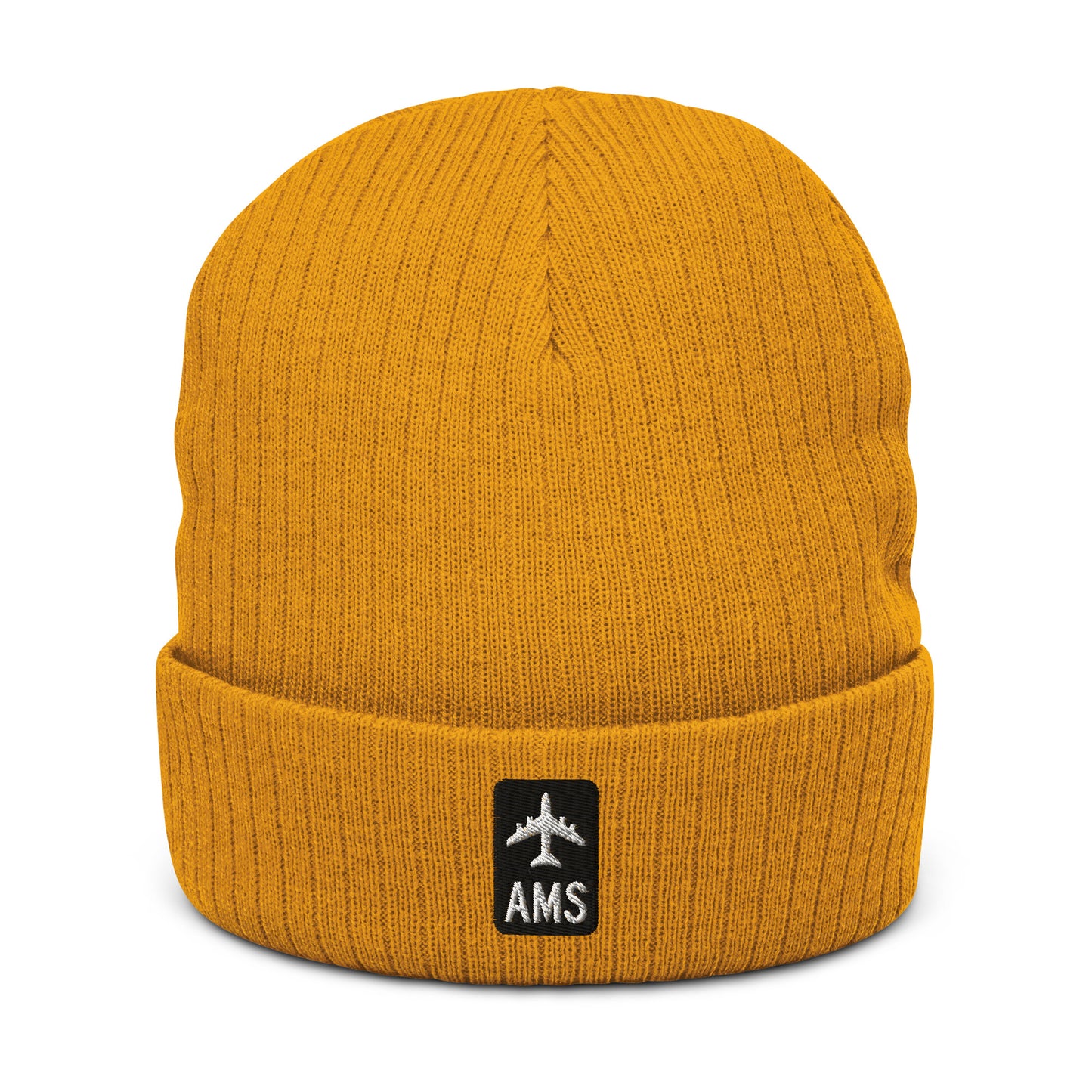 Jetliner Ribbed Knit Beanie • Black/White • AMS Amsterdam • YHM Designs - Image 08