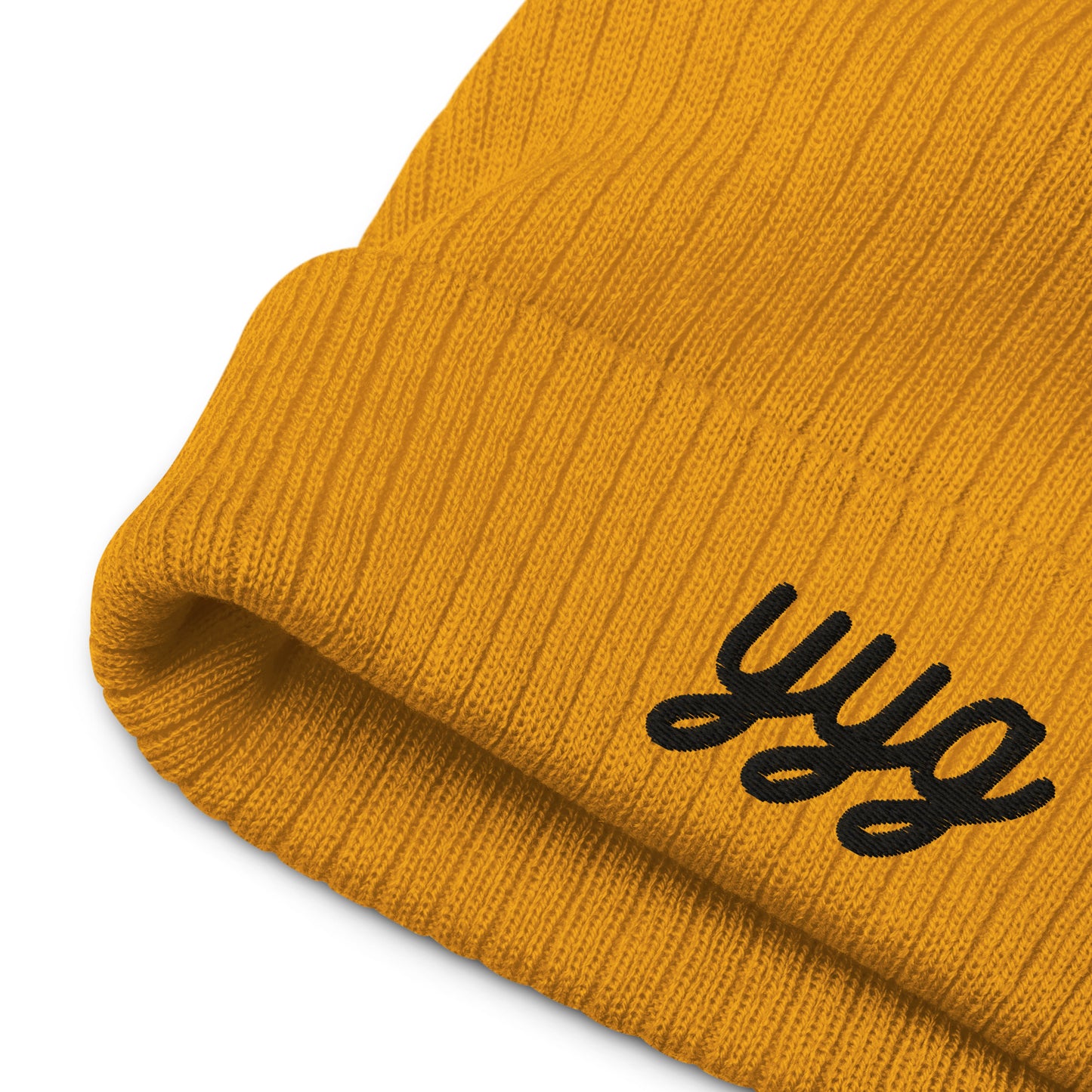 Vintage Script Recycled Cuffed Beanie • YYG Charlottetown • YHM Designs - Image 06