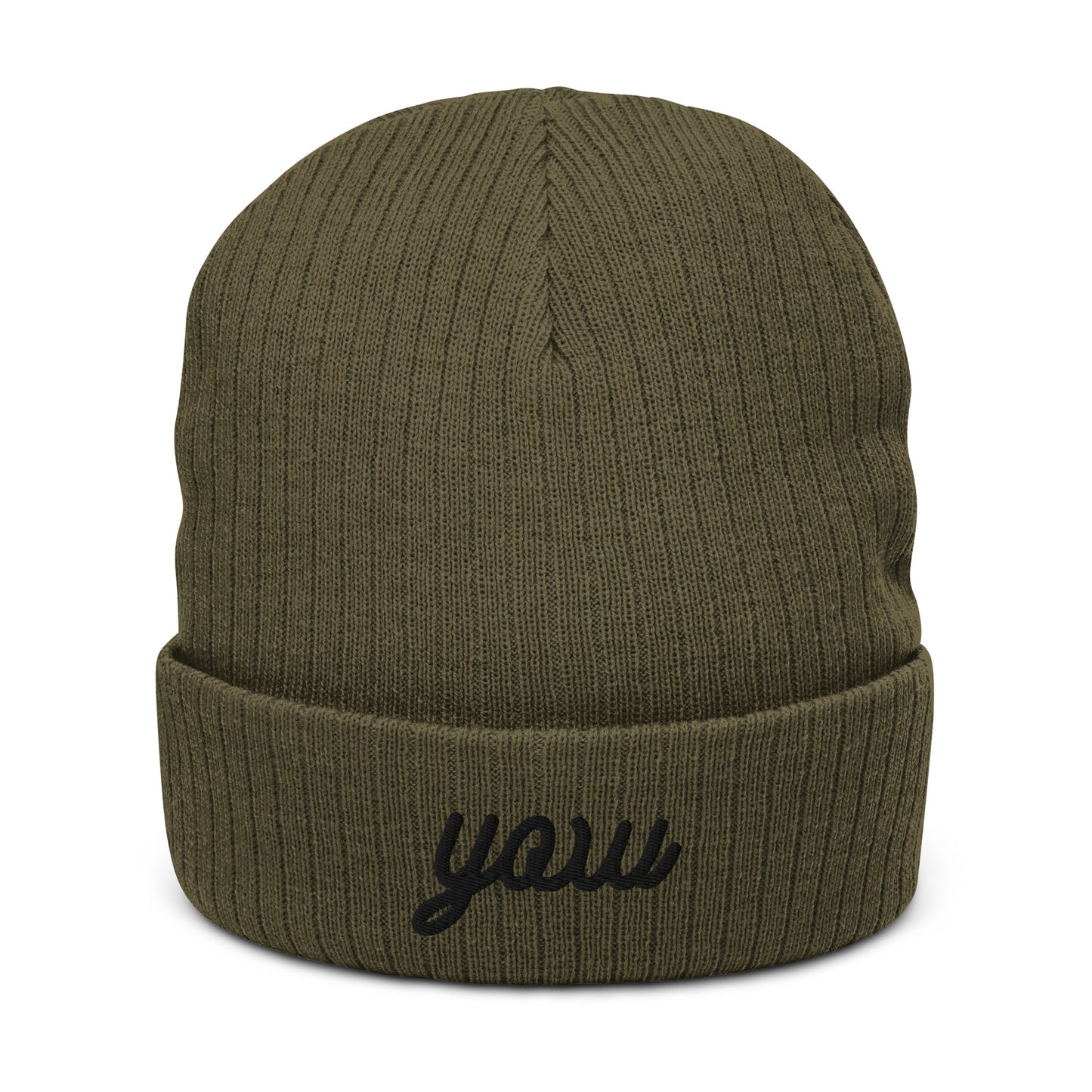 Vintage Script Recycled Cuffed Beanie • YOW Ottawa • YHM Designs - Image 01