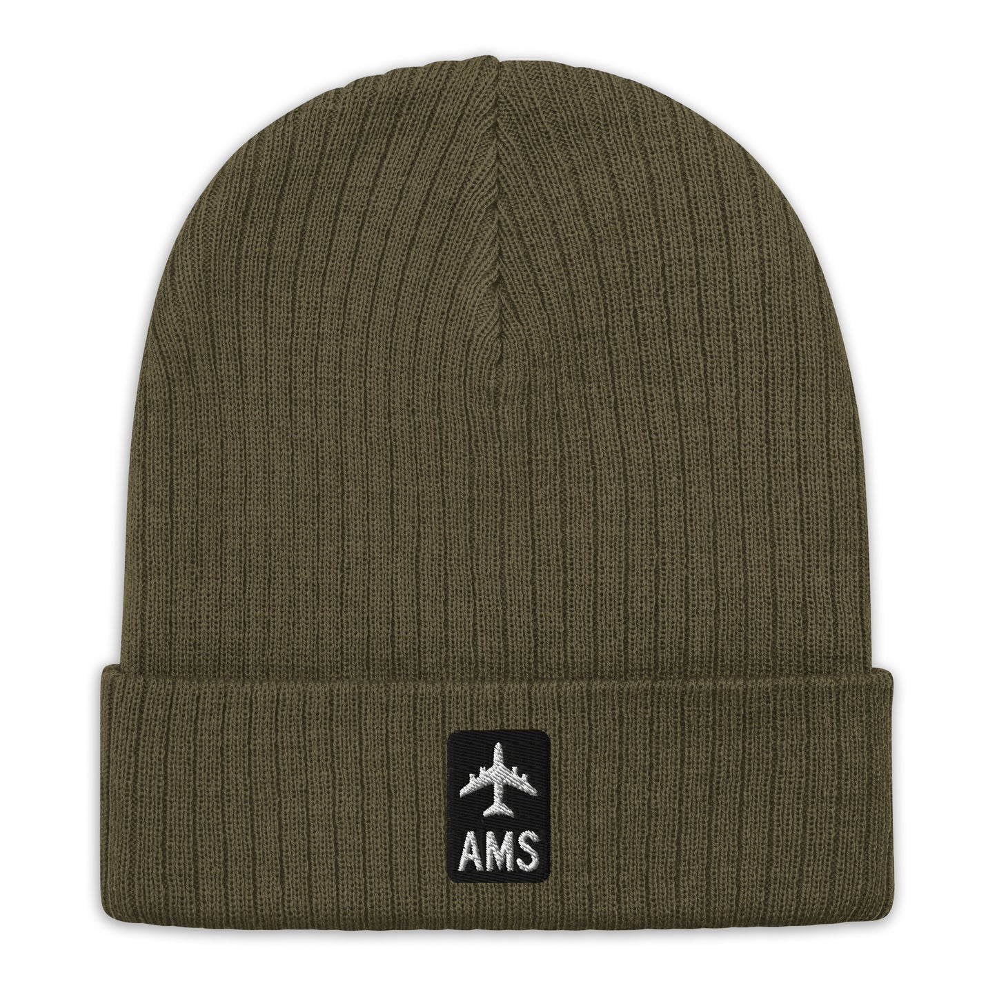 Jetliner Ribbed Knit Beanie • Black/White • AMS Amsterdam • YHM Designs - Image 07