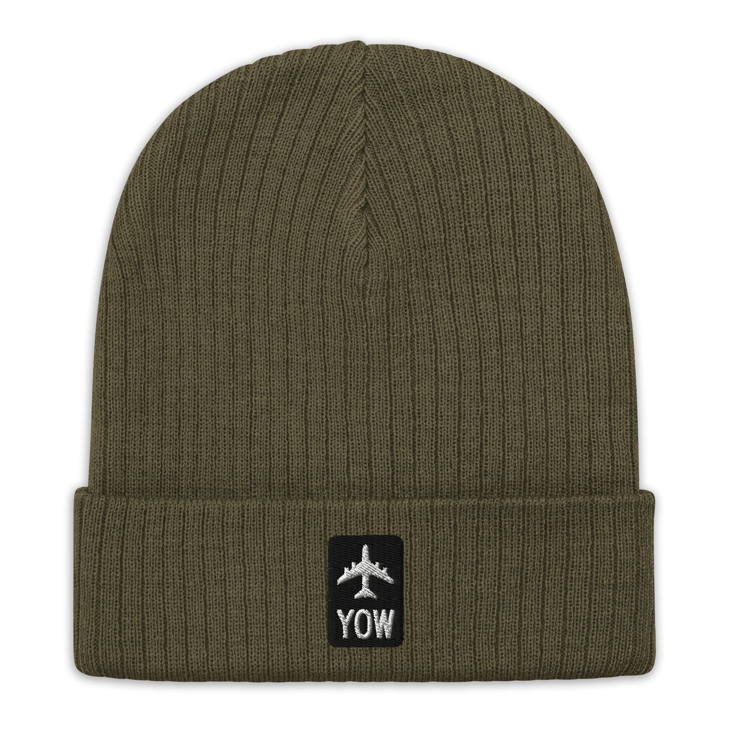 Jetliner Ribbed Knit Beanie • Black/White • YOW Ottawa • YHM Designs - Image 07