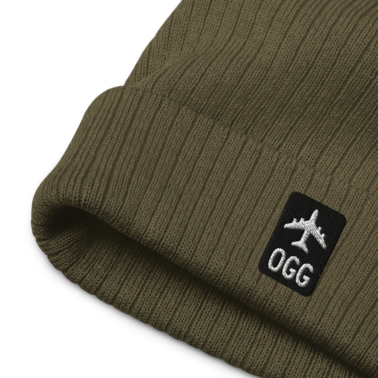 Jetliner Ribbed Knit Beanie • Black/White • OGG Maui • YHM Designs - Image 04