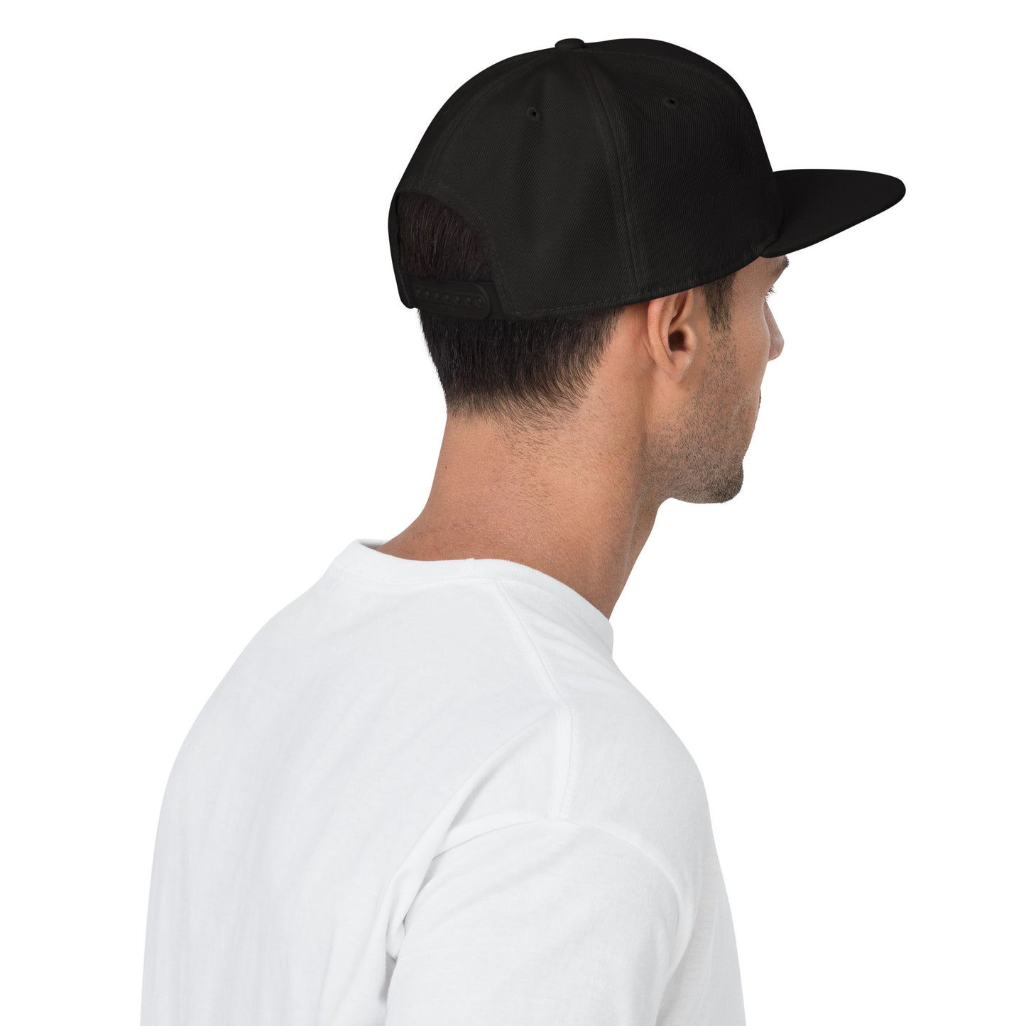 College-Style Wool-Blend Snapback Hat • White • ABQ Albuquerque • YHM Designs - Image 02