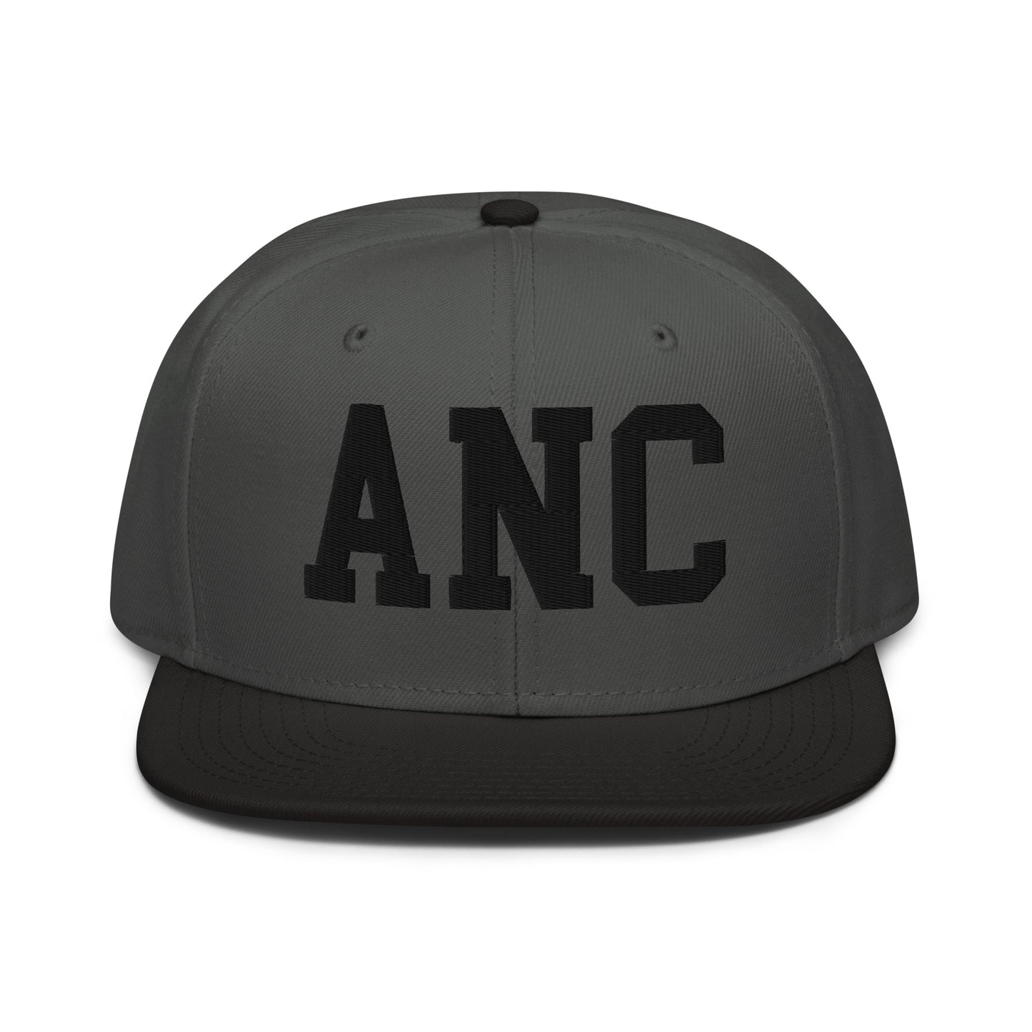 College-Style Wool-Blend Snapback Hat • Black • ANC Anchorage • YHM Designs - Image 11