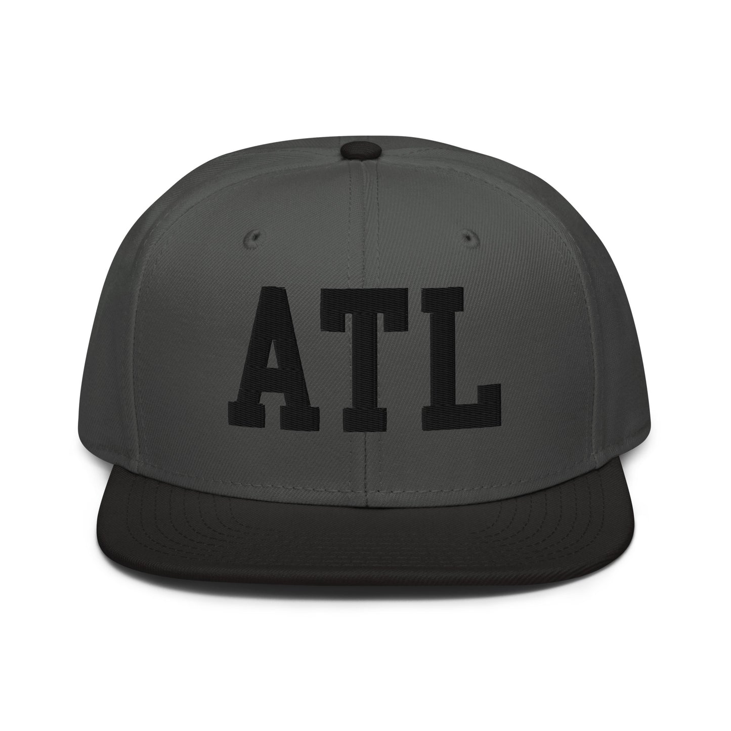 College-Style Wool-Blend Snapback Hat • Black • ATL Atlanta • YHM Designs - Image 11