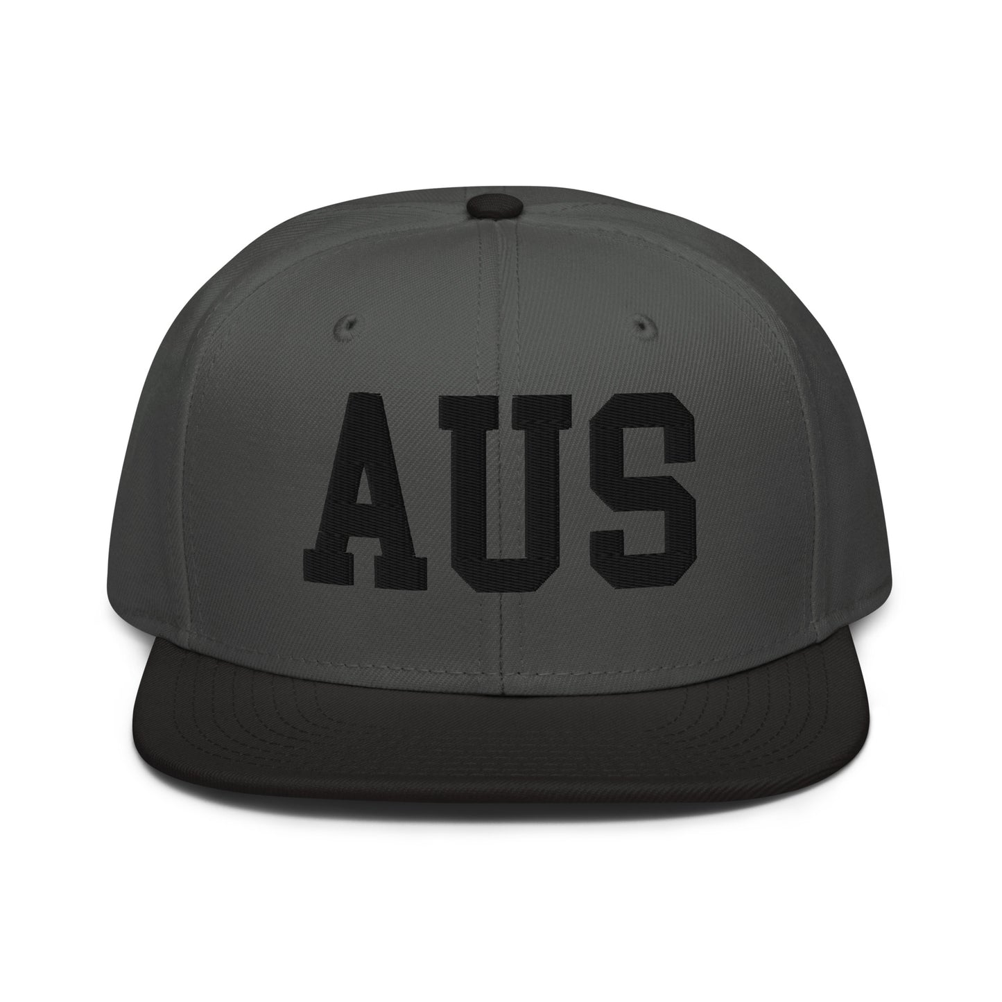 College-Style Wool-Blend Snapback Hat • Black • AUS Austin • YHM Designs - Image 11