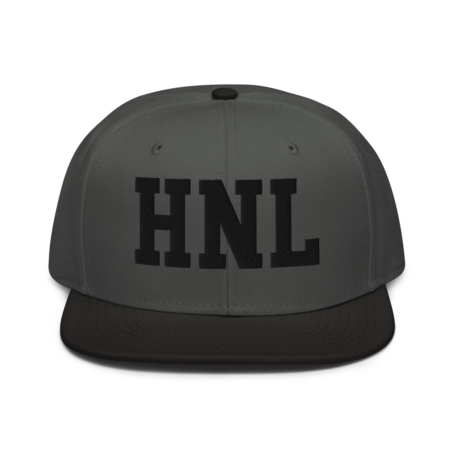 College-Style Wool-Blend Snapback Hat • Black • HNL Honolulu • YHM Designs - Image 11