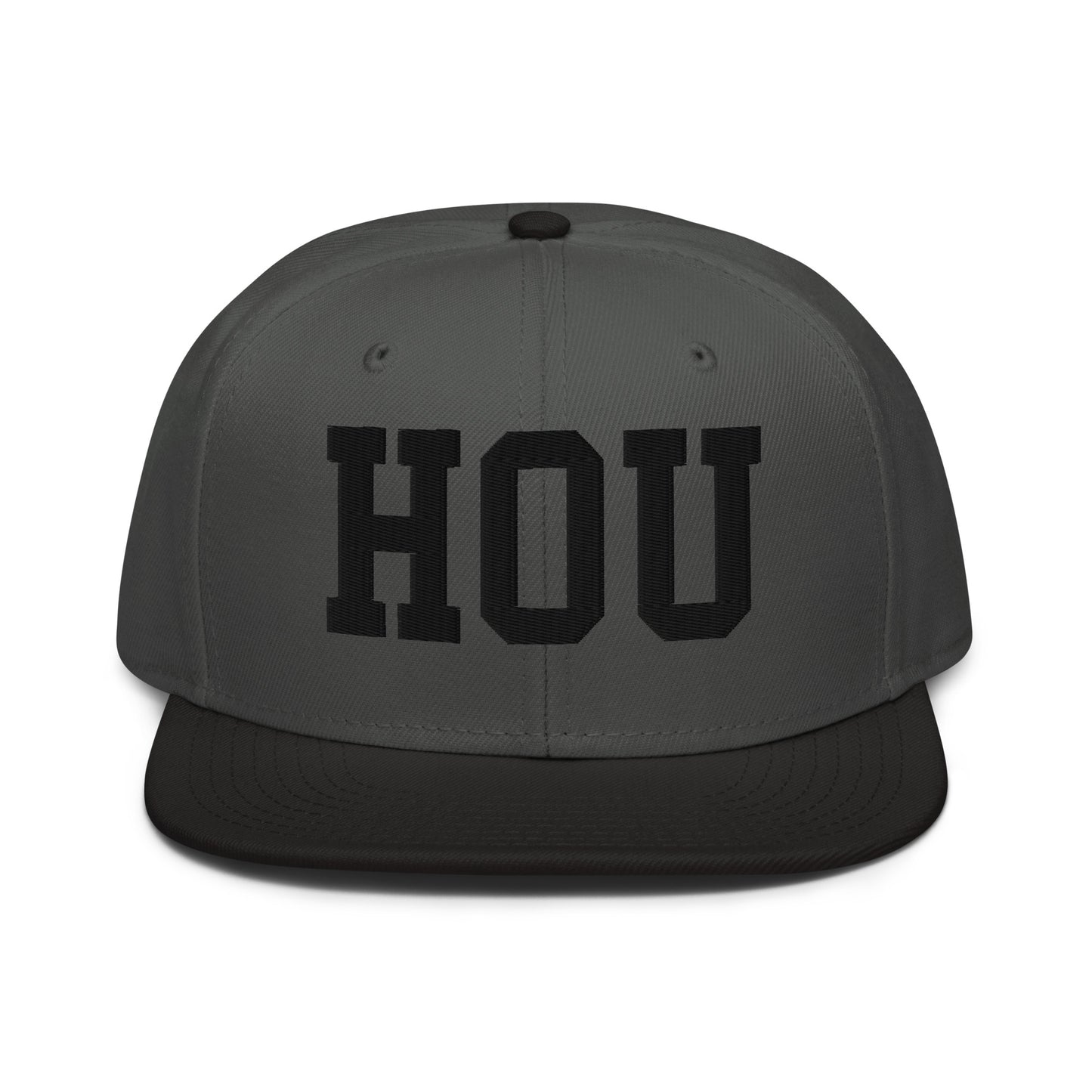 College-Style Wool-Blend Snapback Hat • Black • HOU Houston • YHM Designs - Image 11