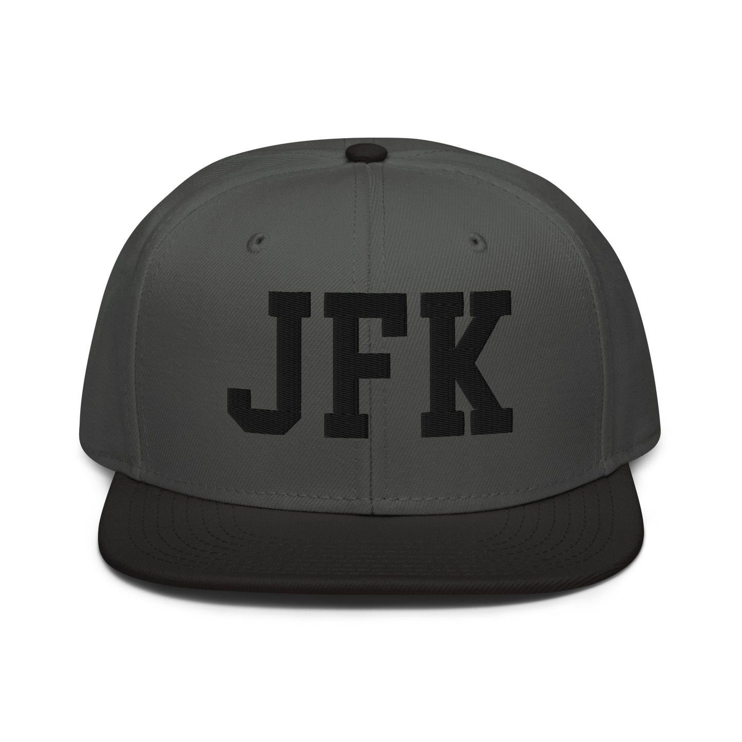 College-Style Wool-Blend Snapback Hat • Black • JFK New York City • YHM Designs - Image 11