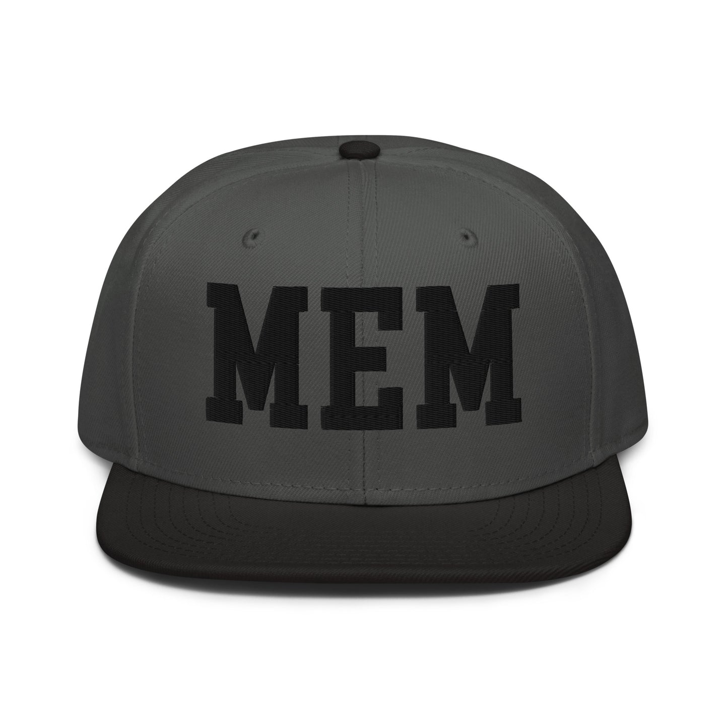 College-Style Wool-Blend Snapback Hat • Black • MEM Memphis • YHM Designs - Image 11