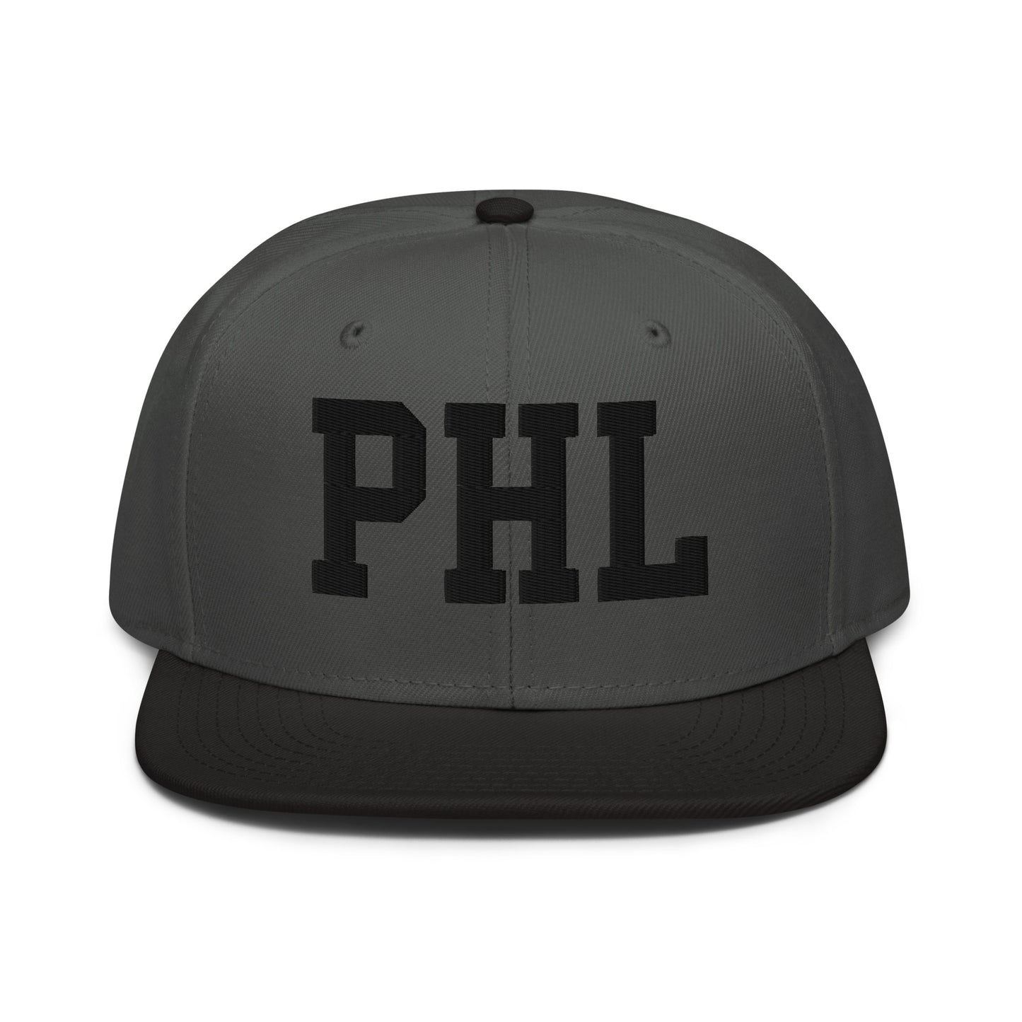College-Style Wool-Blend Snapback Hat • Black • PHL Philadelphia • YHM Designs - Image 11