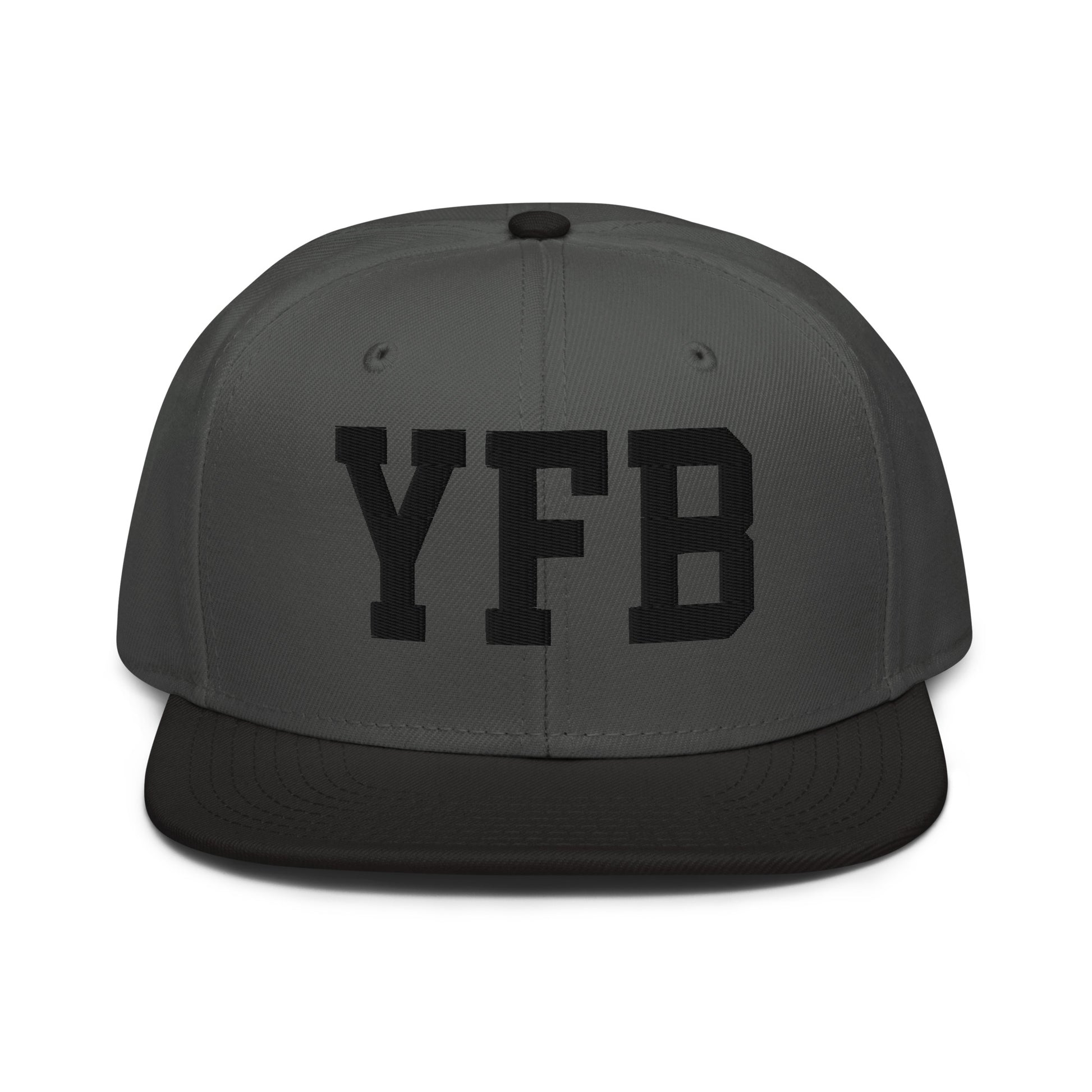 College-Style Wool-Blend Snapback Hat • Black • YFB Iqaluit • YHM Designs - Image 11