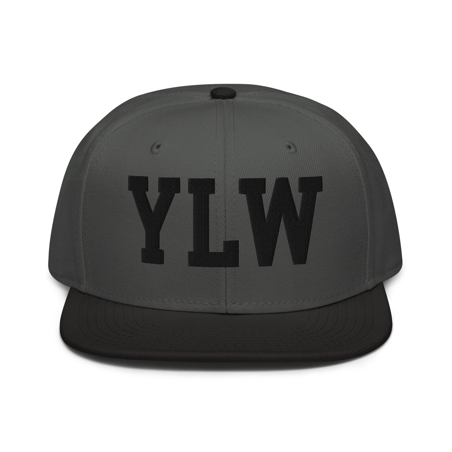 College-Style Wool-Blend Snapback Hat • Black • YLW Kelowna • YHM Designs - Image 11