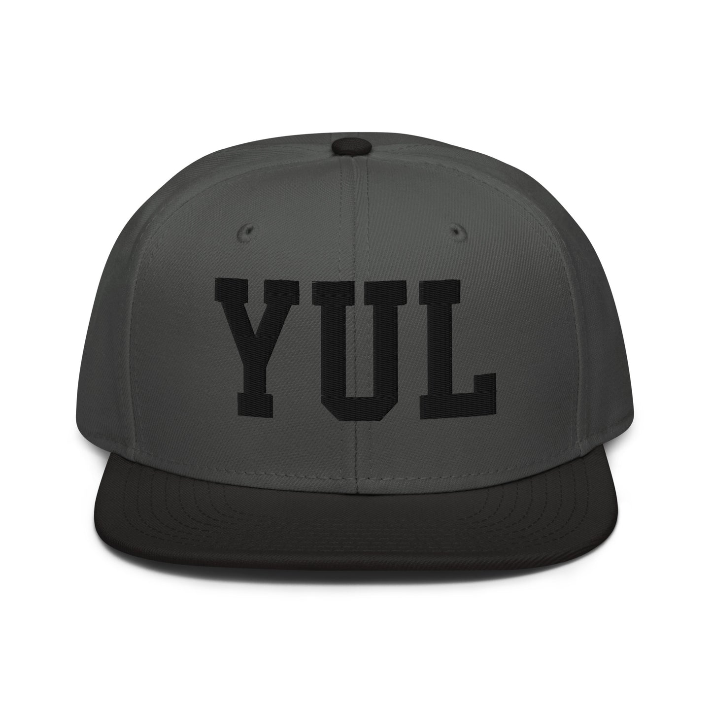 College-Style Wool-Blend Snapback Hat • Black • YUL Montreal • YHM Designs - Image 11