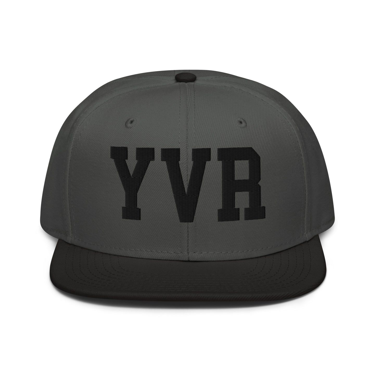 College-Style Wool-Blend Snapback Hat • Black • YVR Vancouver • YHM Designs - Image 11