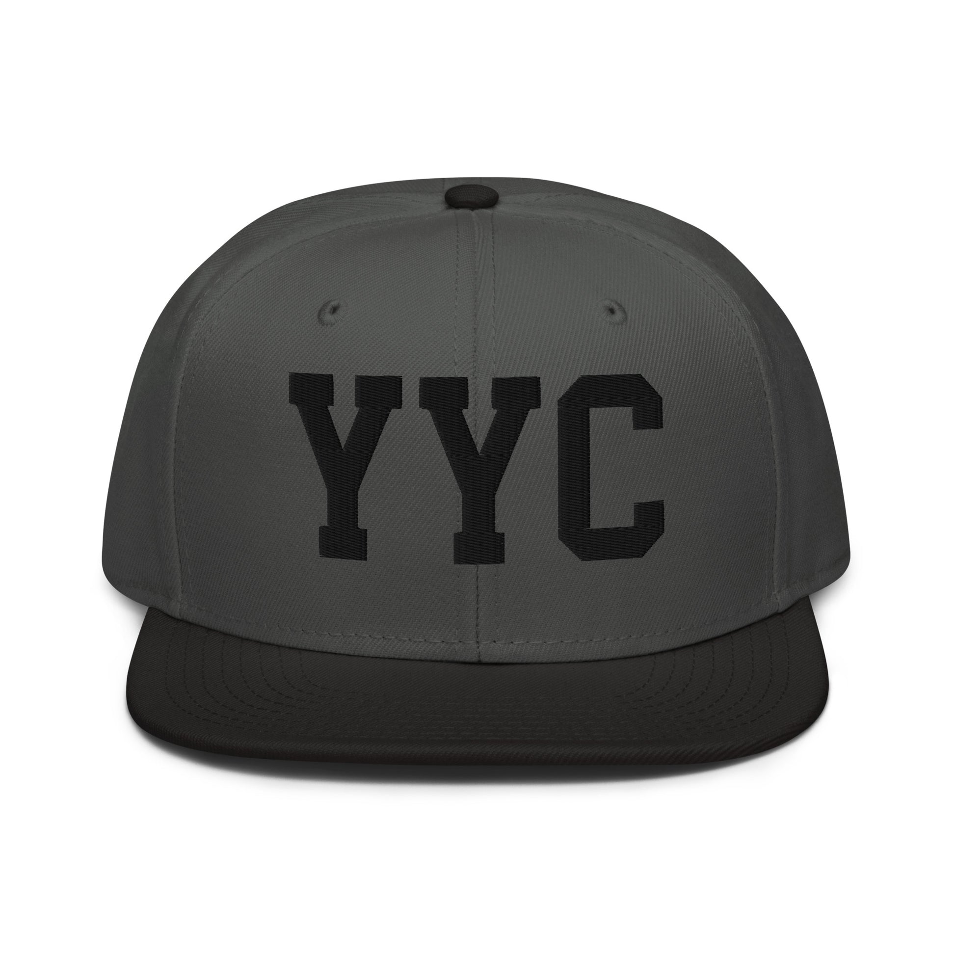 College-Style Wool-Blend Snapback Hat • Black • YYC Calgary • YHM Designs - Image 11