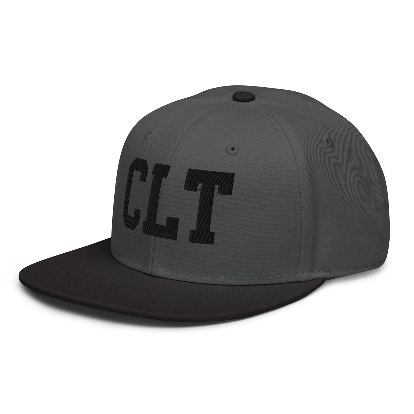 College-Style Wool-Blend Snapback Hat • Black • CLT Charlotte • YHM Designs - Image 13
